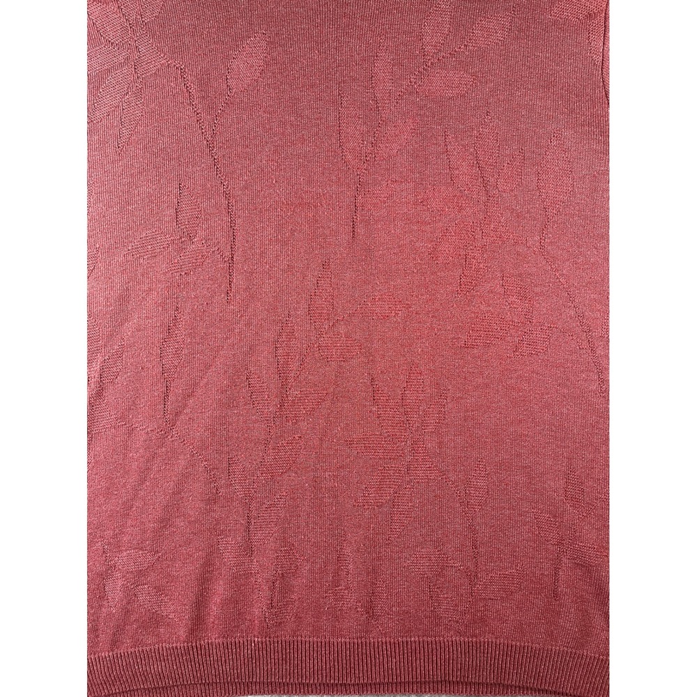 Alfred Dunner Woman 3X Rose Red‎ Floral Jacquard Short Sleeve Knit Sweater Top - Picture 3 of 5
